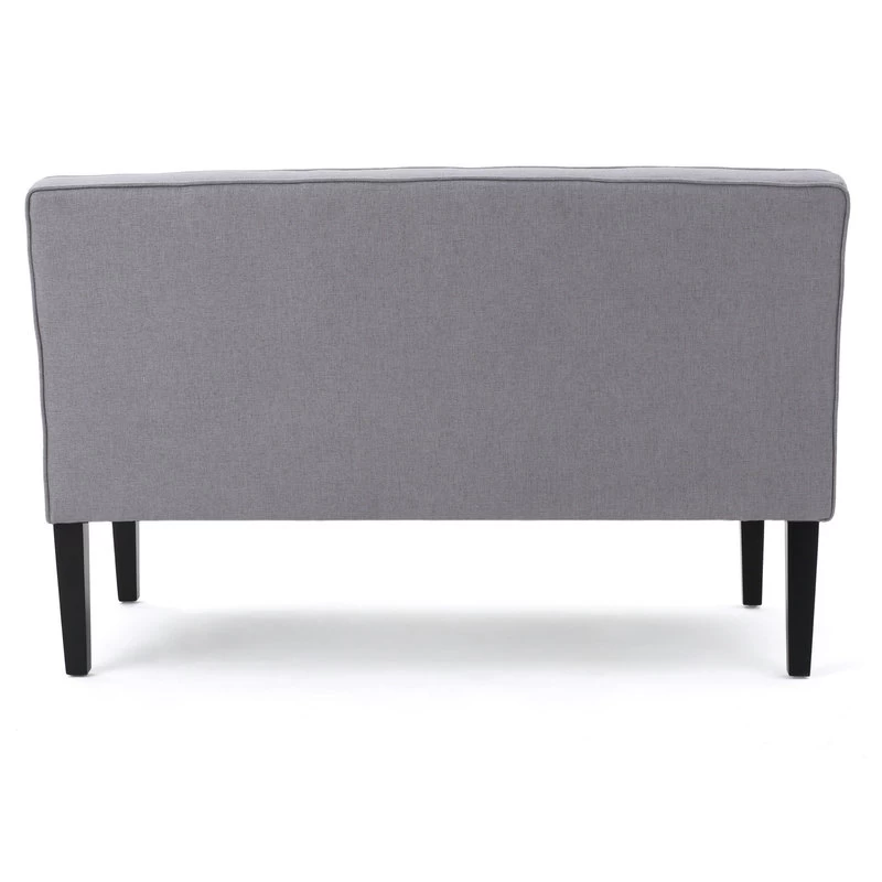 GDF Studio Charlotte Modern Simple Elegant Fabric Loveseat, Light Gray/Matte Black - Image 8