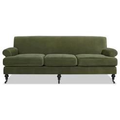 Alana 88" Lawson 3-Seater Sofa, Olive Green Performance Velvet