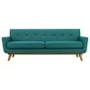 Engage Upholstered Fabric Sofa, Teal
