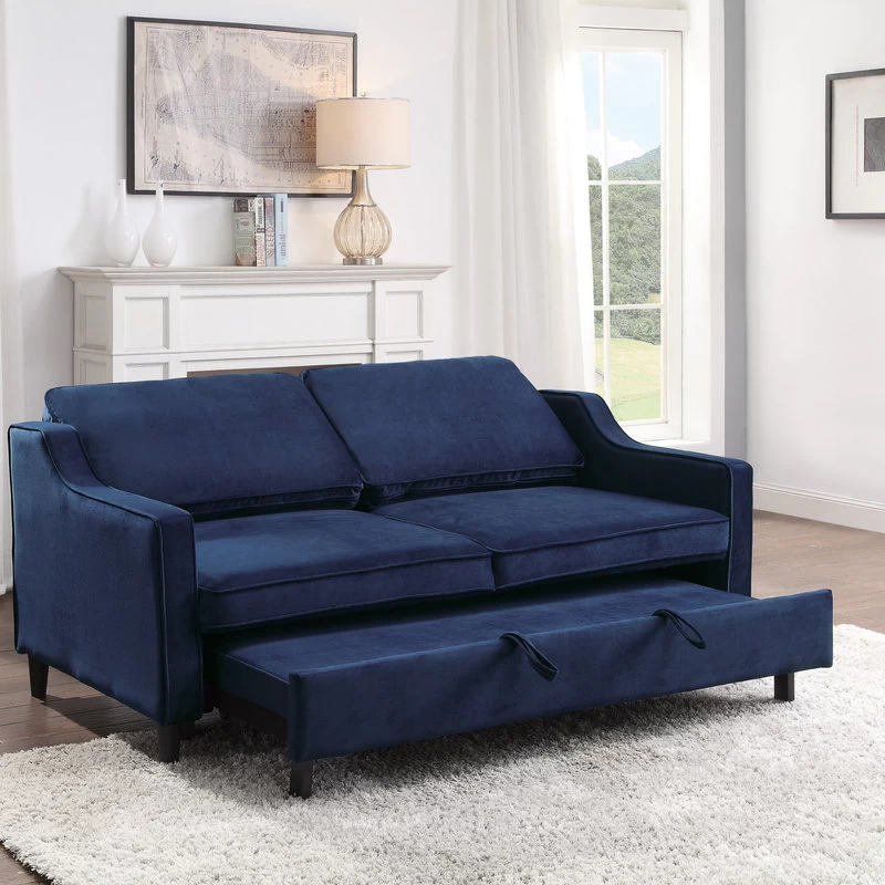 Dickinson Convertible Studio Sofa With Pull-out Bed, Navy - Image 6