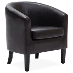 Modern Club Chair Barrel Design, Brown