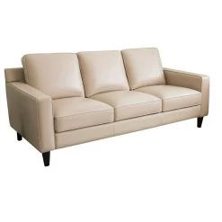 Stardell Top Grain Leather Sofa, Cream