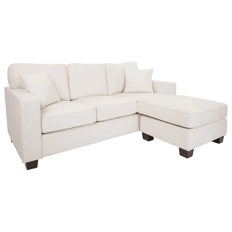 Russell Sectional With Pillows And Coffeeed Legs, Ivory - Image 2