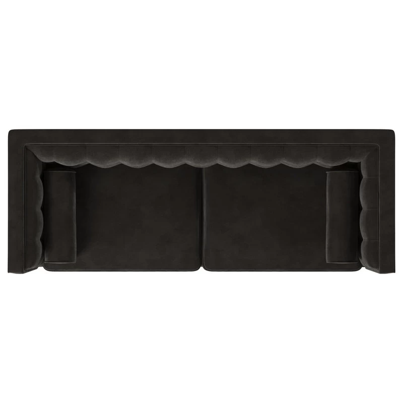 Jack 84" Modern Tuxedo Tufted Sofa, Charcoal Gray Velvet - Image 7