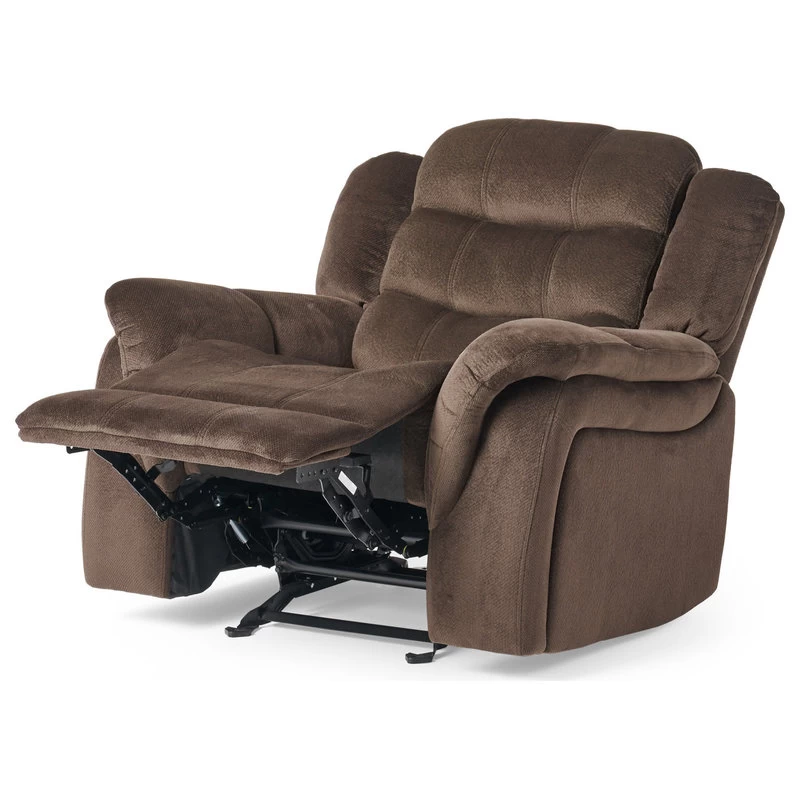GDF Studio Blake Brown Fabric Glider Recliner Club Chair - Image 5