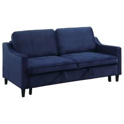 Dickinson Convertible Studio Sofa With Pull-out Bed, Navy