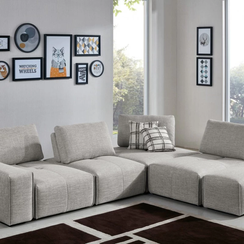 Divani Casa Platte 6-Piece Modern Fabric Modular Sectional Sofa In Gray - Image 2