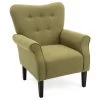 High Wingback Linen Armchair, Avocado