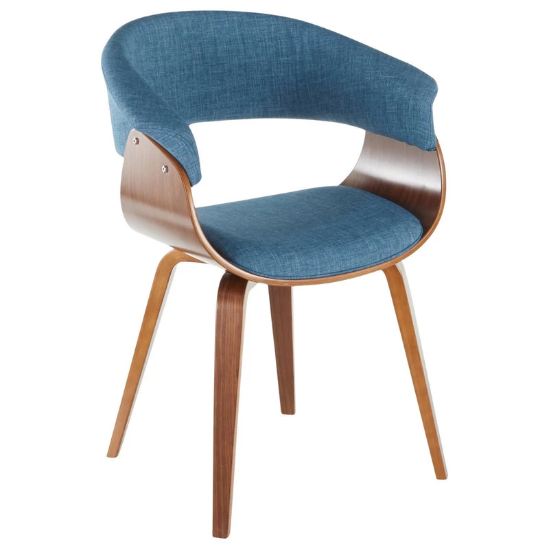 The Antonia Accent Chair, Blue, Fabric And Wood
