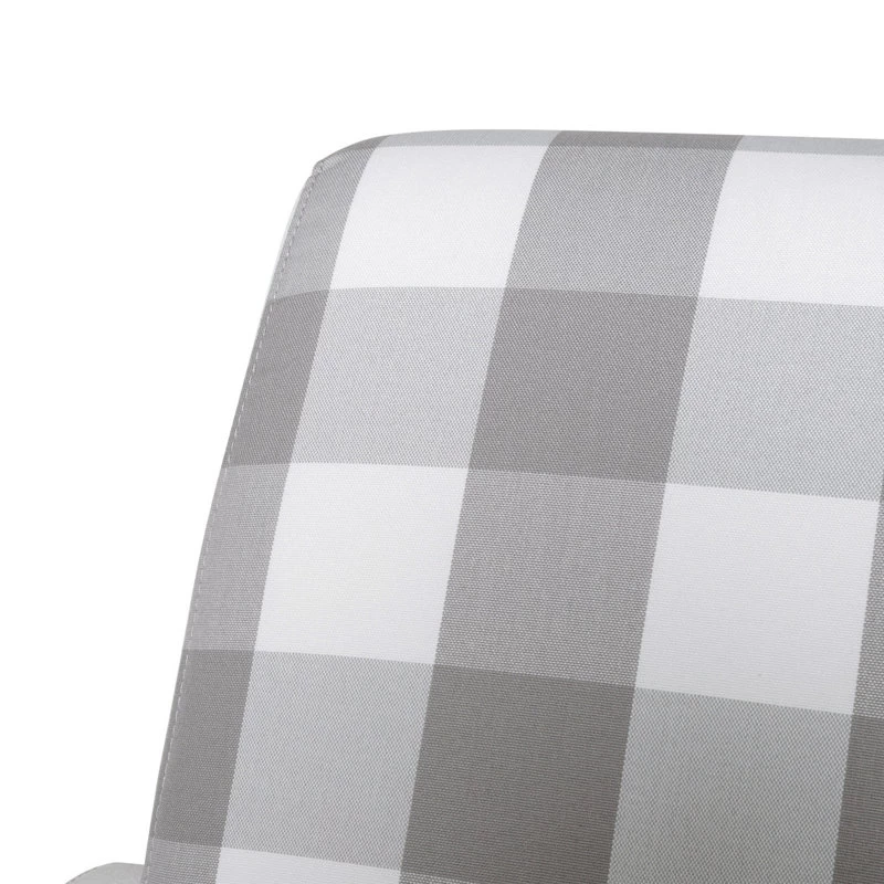 Bellagio Contemporary Fabric Upholstered Push Back Recliner, Gray Checkerboard/E - Image 7