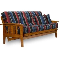 Nirvana Westfield Futon Set, Frame, Premium 8" Mattress, Full, Taos Ruby