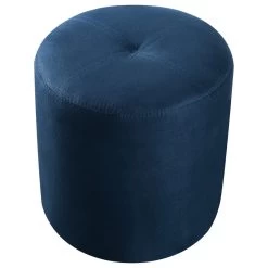 Ula Round Ottoman, Dark Blue