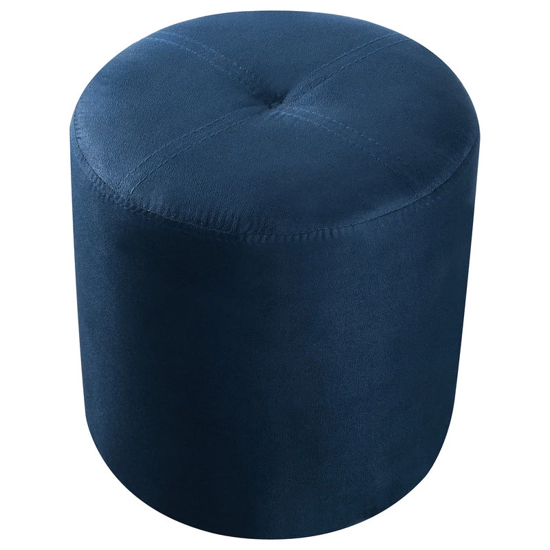 Ula Round Ottoman, Dark Blue