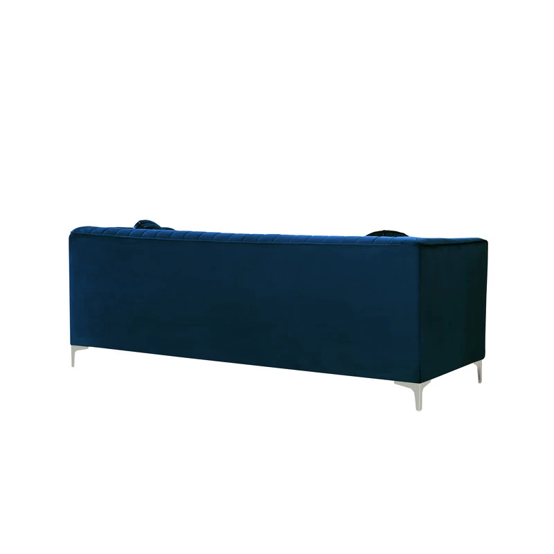 Isabelle Velvet Sofa, Navy - Image 3