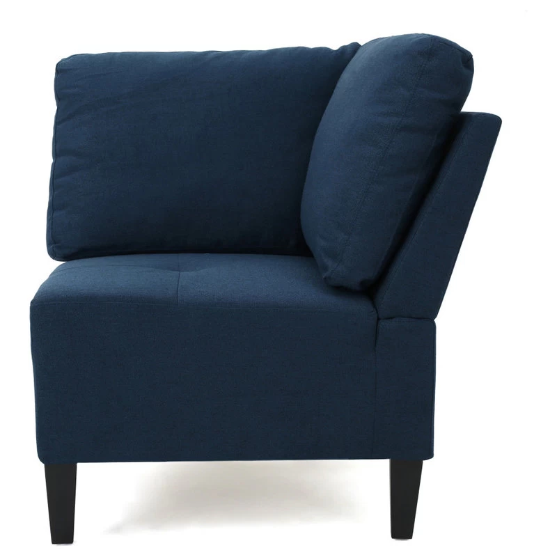 GDF Studio Carolina Fabric Sectional Couch, Dark Blue - Image 7