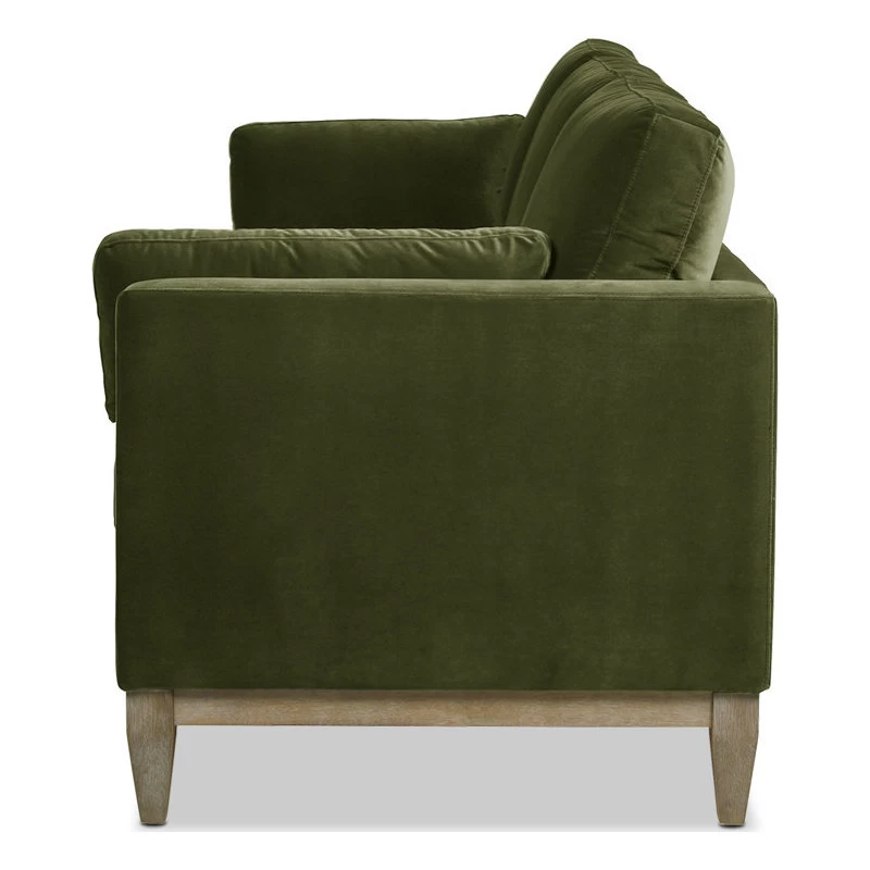 Knox 84" Modern Farmhouse Sofa, Olive Green Performance Velvet - Image 5