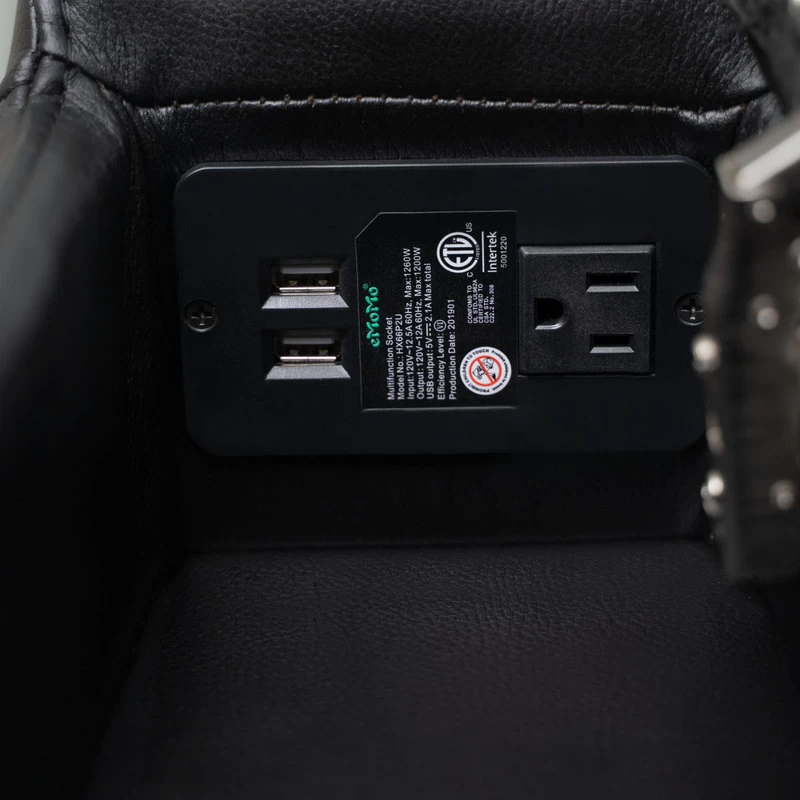 Reynolds Power Recliner With Table, Black - Image 4