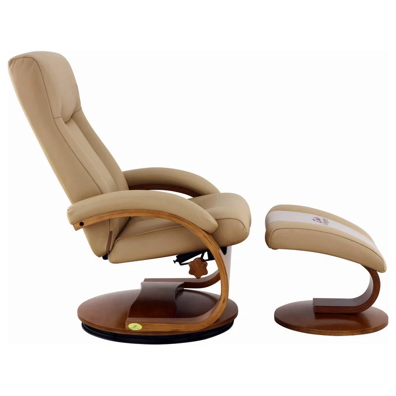 Hamilton Recliner And Ottoman In Cobblestone Top Grain Leather