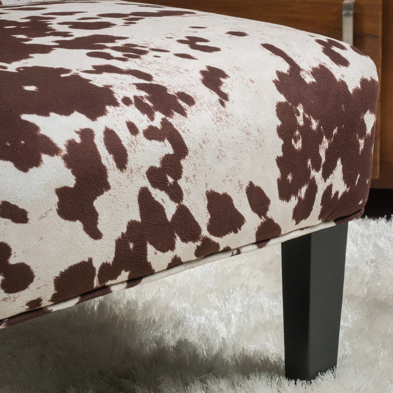 GDF Studio Kalee Contemporary Accent Chair, Cow Print, Matte Black, Fabric - Image 4