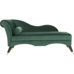 Safavieh Caiden Chaise - Emerald, Espresso