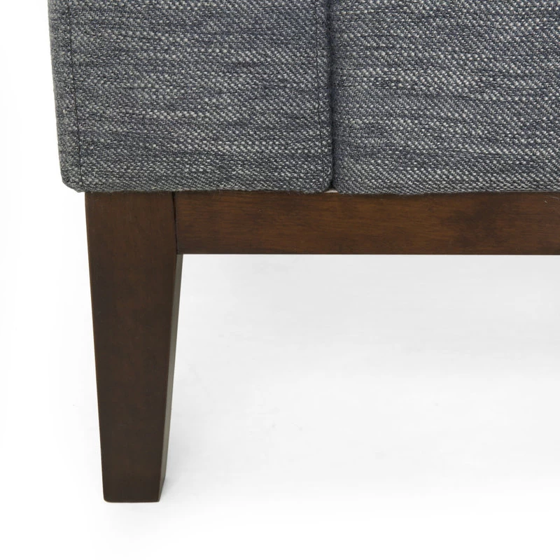 Noxon Fabric 3 Seater Sofa With Accent Pillows, Charcoal + Dark Walnut - Image 6