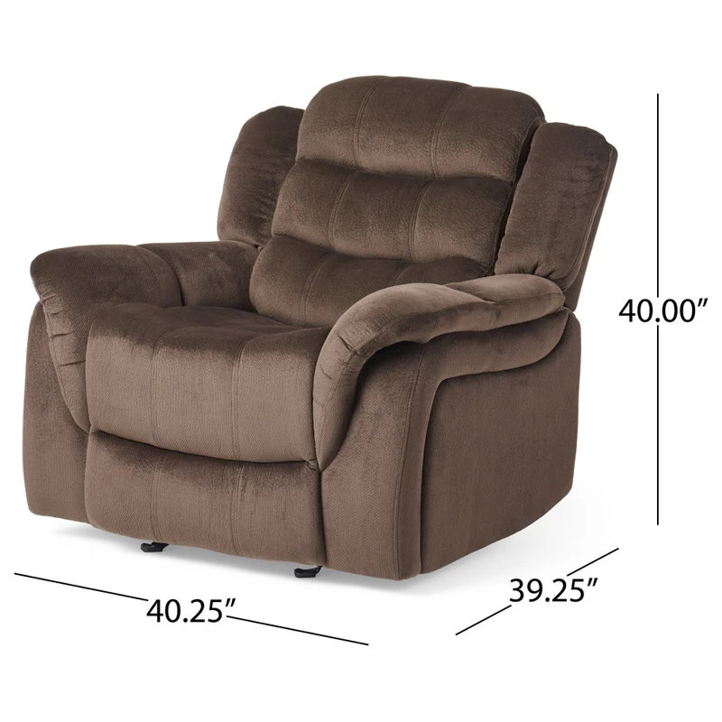 GDF Studio Blake Brown Fabric Glider Recliner Club Chair - Image 4