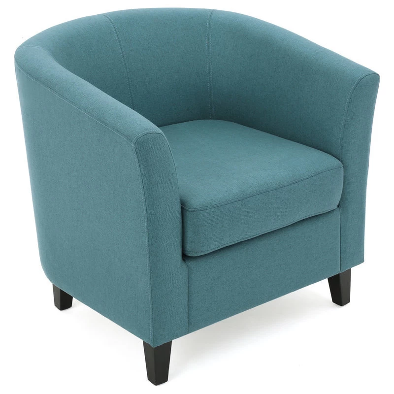 GDF Studio Prescott Tub Design Club Chair, Dark Teal Fabric