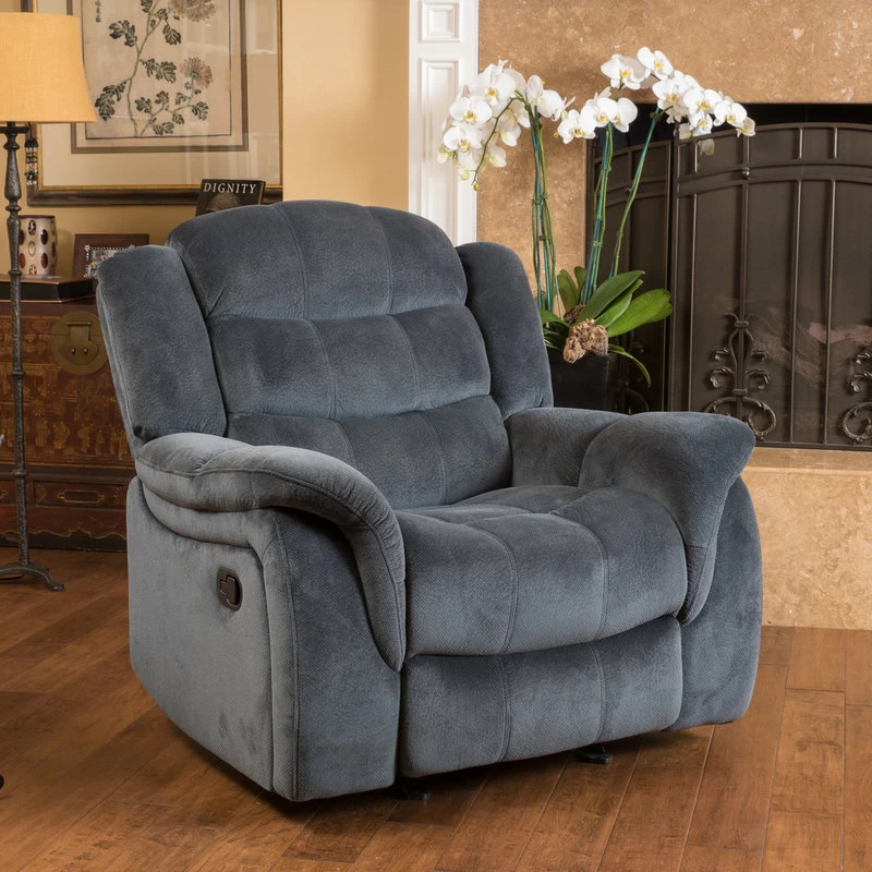GDF Studio Emryka Gray Fabric Glider Recliner - Image 2