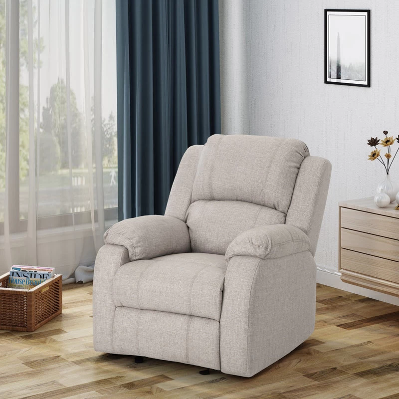 GDF Studio Scarlett Classic Fabric Gliding Recliner Chair, Beige - Image 2
