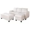 Lyssa Sectional Sofa Reversible Chaise And Ottoman, White