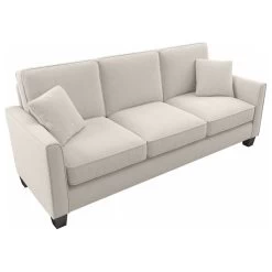 Flare 85W Sofa In Light Beige Microsuede Fabric