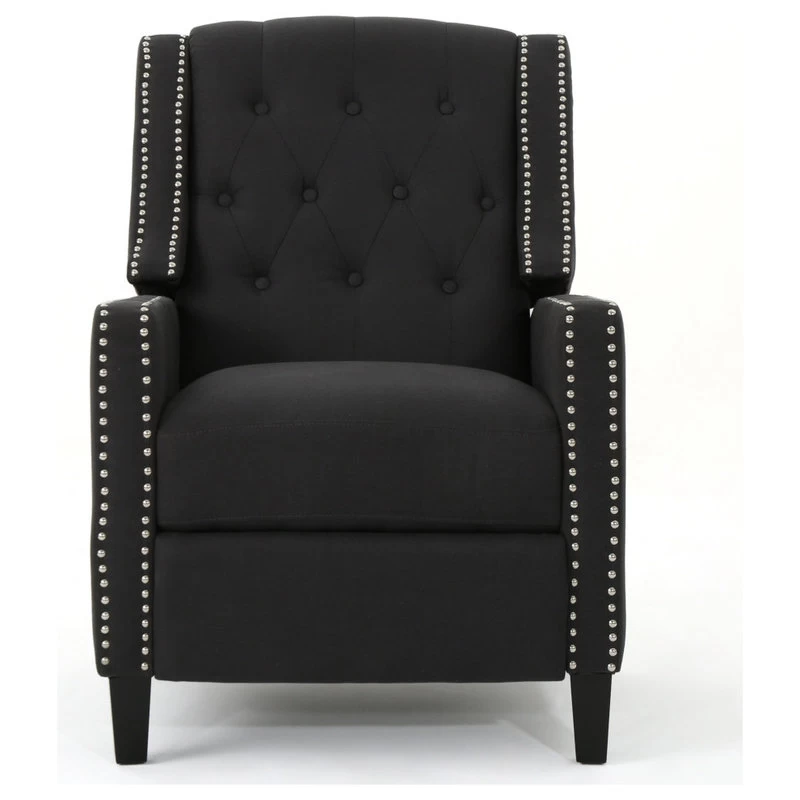 GDF Studio Ingrid Tufted Back Fabric Recliner Chair, Dark Charcoal - Image 5