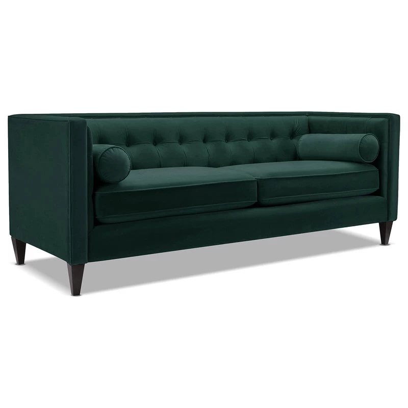 Jack 84" Modern Tuxedo Tufted Sofa, Hunter Green - Image 6