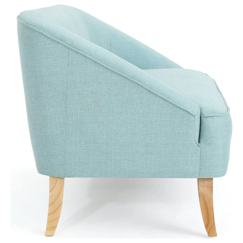 GDF Studio Jasper Mid Century Modern Fabric Loveseat, Light Blue - Image 11