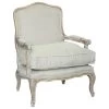 Rodney Chair, Wood, Antique White; Fabric, Linen