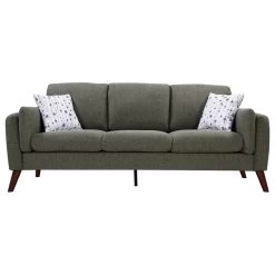 Winston Gray Linen Sofa Couch With Usb Charger And Tablet Pocket
