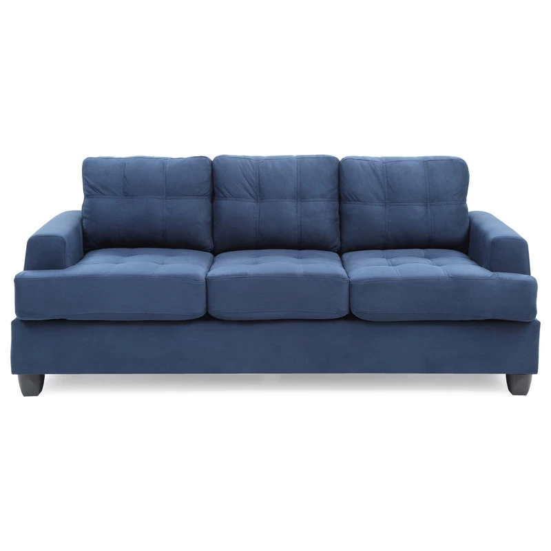 Carmel Suede Sofa, Navy Blue Suede - Image 3