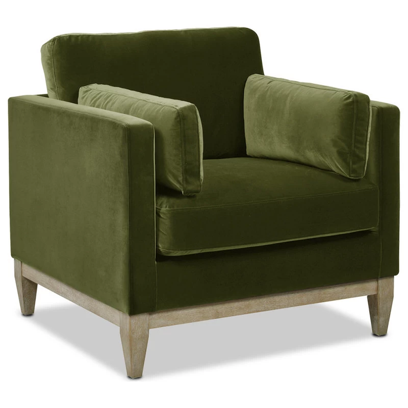 Knox 36" Modern Farmhouse Arm Chair, Olive Green Performance Velvet - Image 4
