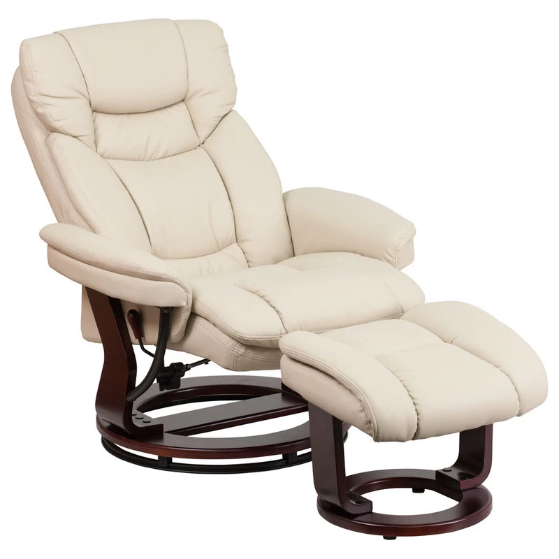 Flash Furniture Vintage Leather Recliner, Beige - Image 5