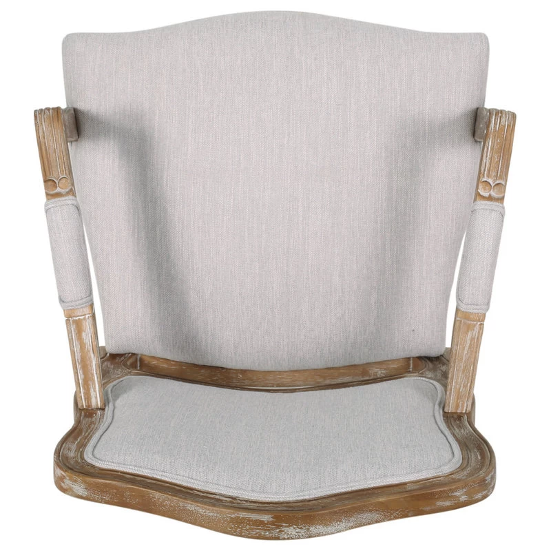 Stene French Country Upholstered Dining Armchair, Light Grey + Natural, Set Of 2 - Image 10