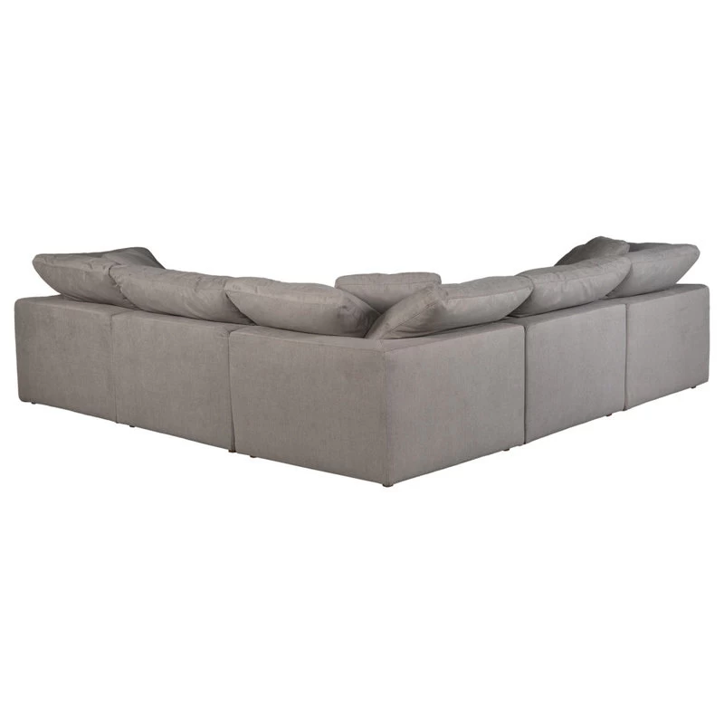 133.5 Inch Classic L Modular Sectional Livesmart Grey Scandinavian - Image 4