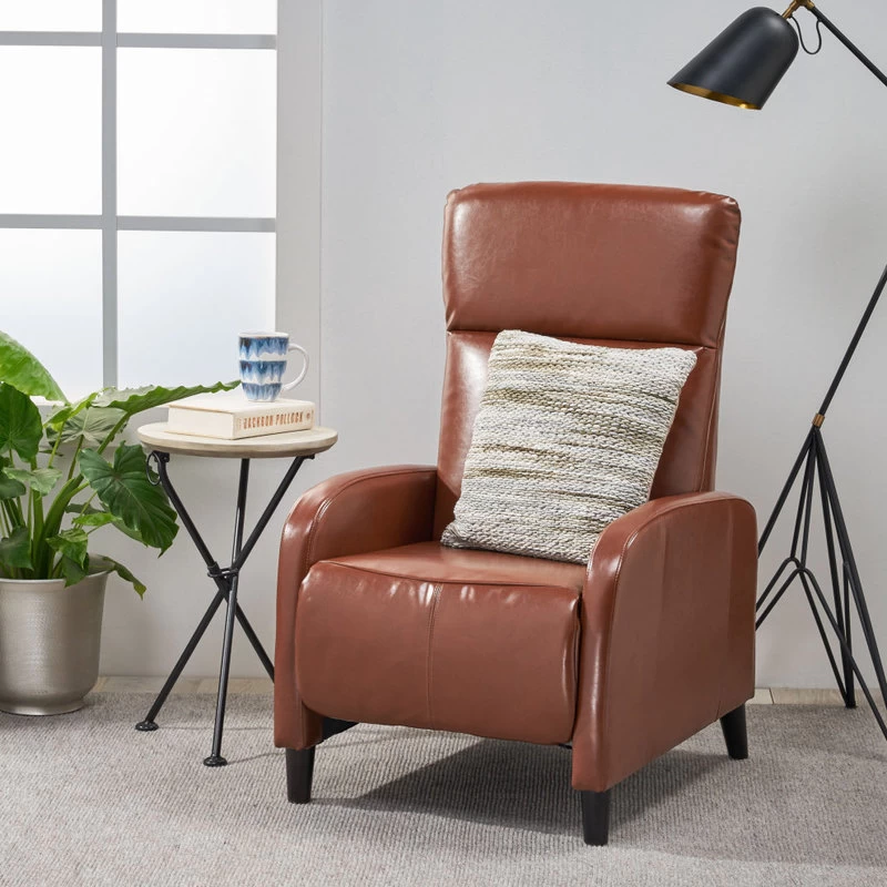 GDF Studio Trenton Leather Recliner, Hazelnut - Image 2