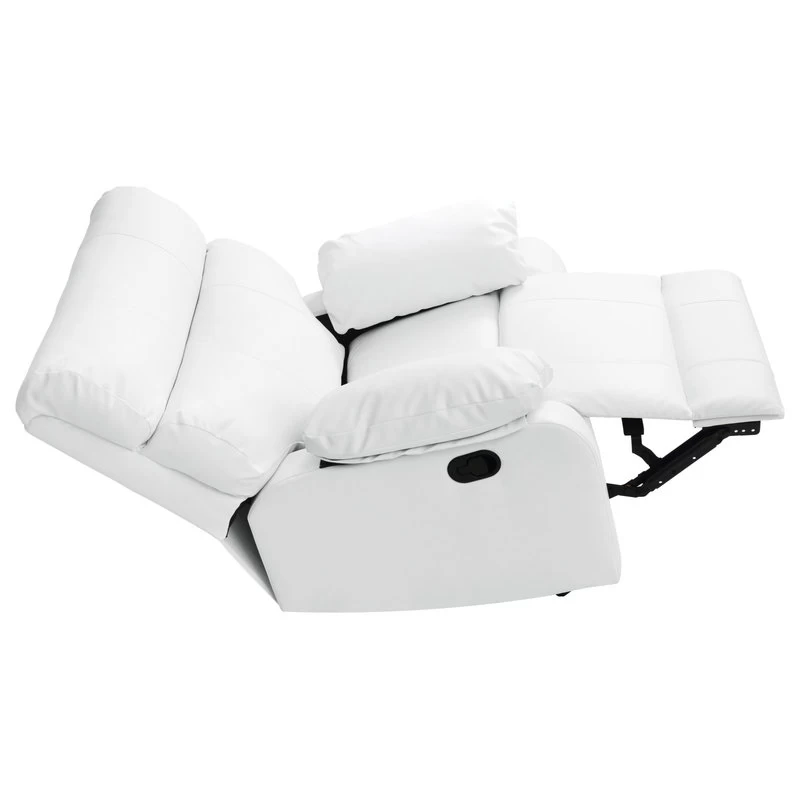 Clarke Rocker Recliner, White/Faux Leather - Image 4