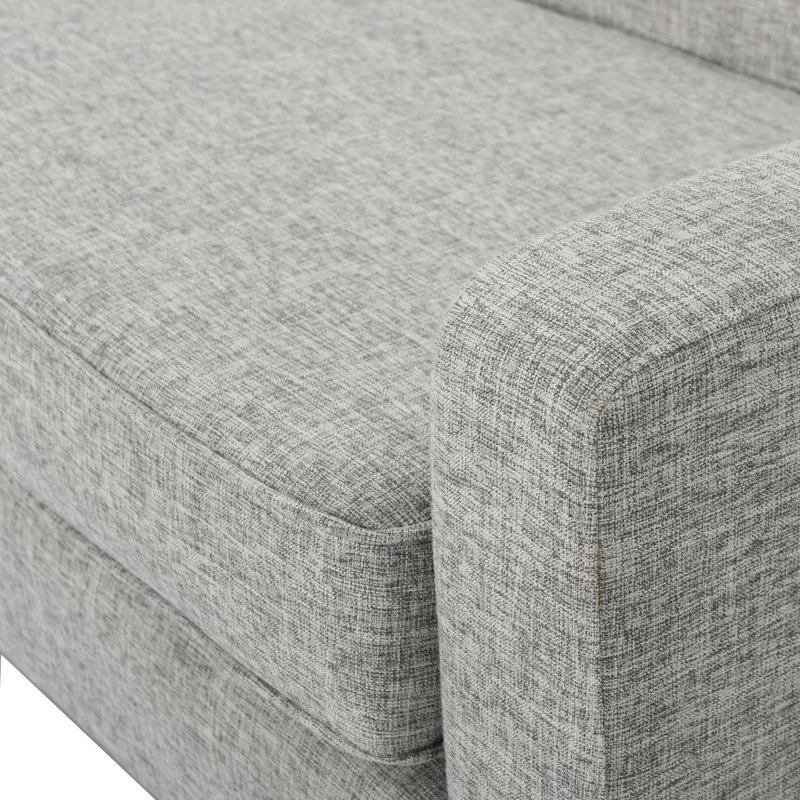 GDF Studio Stratford Mid Century Modern Fabric 3-Seat Sofa, Light Gray Tweed - Image 5