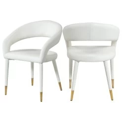 Destiny Dining Chair, White, Faux Leather
