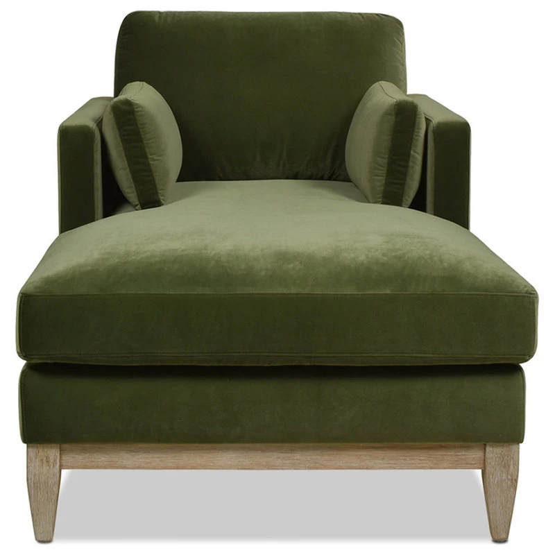 Knox 65" Modern Farmhouse Chaise Lounge Chair, Olive Green Performance Velvet - Image 5