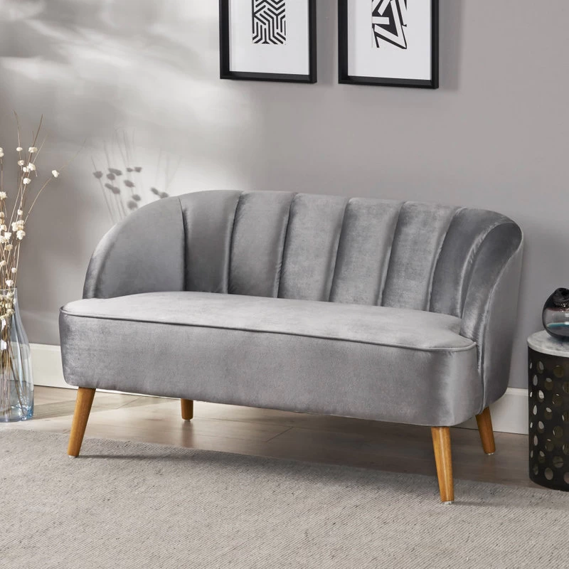 GDF Studio Scarlett Modern New Velvet Sofa, Pewter - Image 2