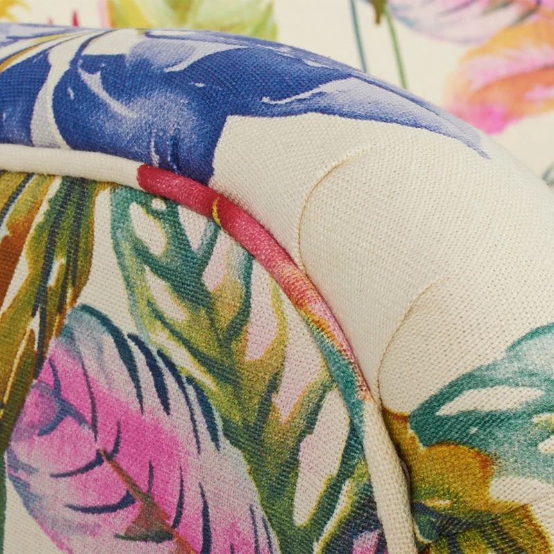 Paradise Upholstered Armchair, Tropical Floral Beige - Image 7