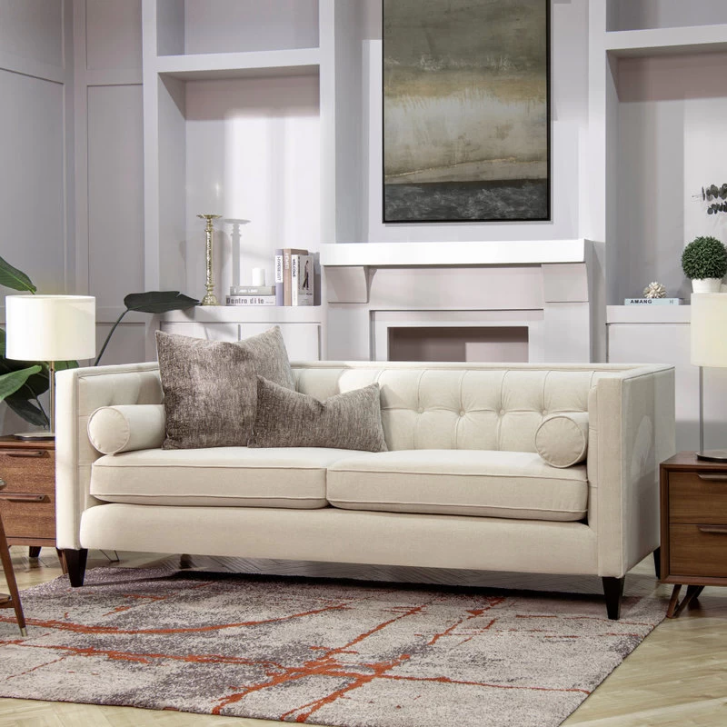 Jack 84" Modern Tuxedo Tufted Sofa, Sky Neutral Beige - Image 3