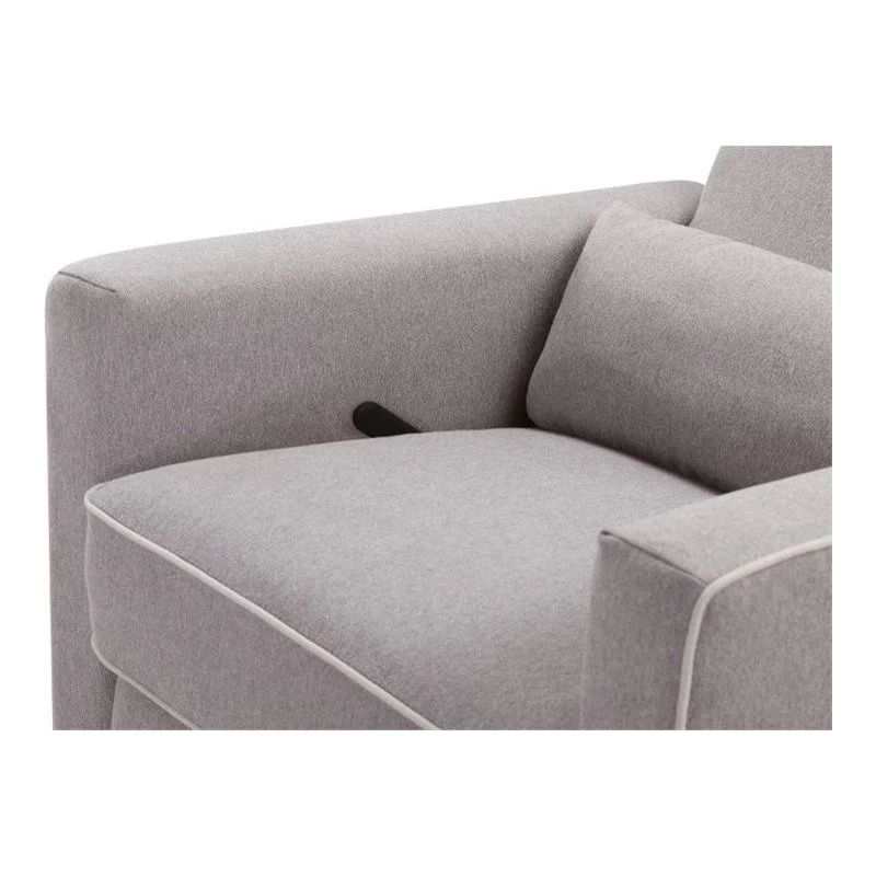 DaVinci Piper Recliner And Swivel Glider In Gray With Cream Piping - Image 4